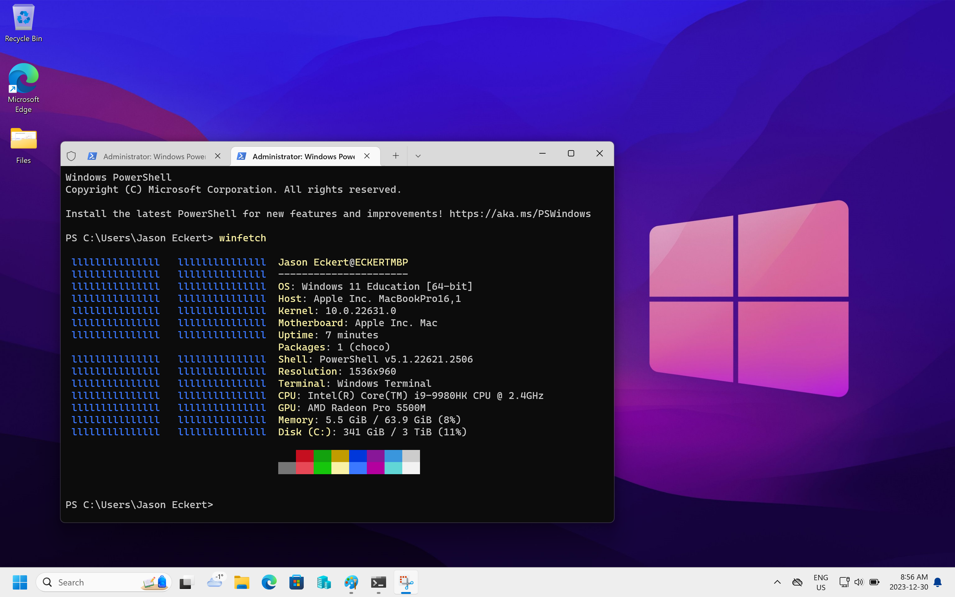 Windows 11 on a MacBook Pro
